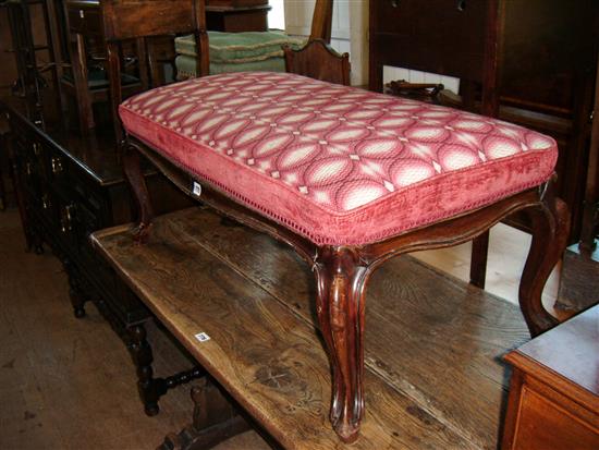 Long stool on cabriole legs